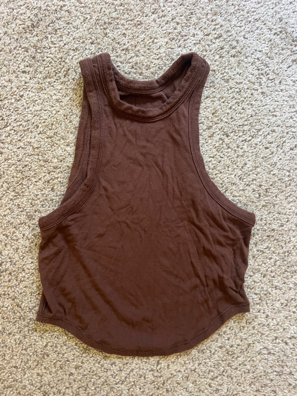 lululemon athletica Brown Ribbed Racerback Tank